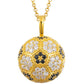 Soccer Fan Jewelry Luxury Gold Plated 925 Silver Moissanite Football Charm Pendant Necklace