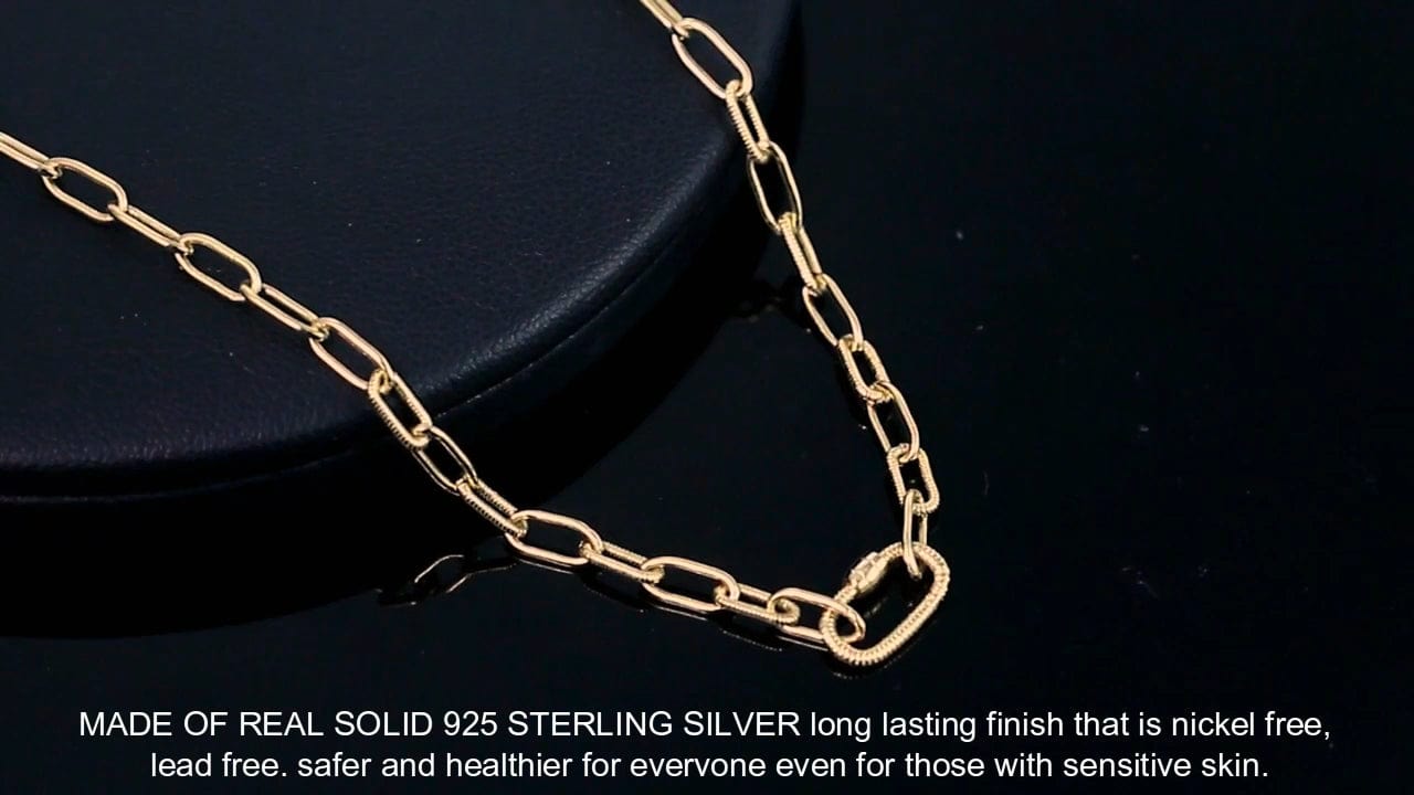 Solid 925 Sterling Silver Chain - 14K Gold Necklace