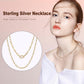 Solid 925 Sterling Silver Chain - 14K Gold Necklace