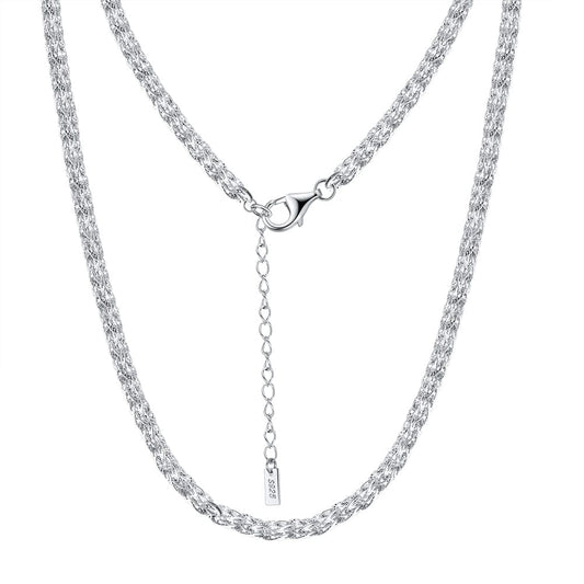 Solid 925 Sterling Silver - Italian Handmade 3.5mm  Necklace