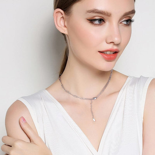 925 Sterling Silver Necklace - Italian  3.5mm Paperclip Chain