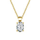 Solid Gold 1.0 Carat Necklace - Oval Cut Moissanite Diamond Pendant