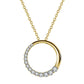 Solid Gold Circle Necklace - Round Cut Moissanite  Dainty - Pendant