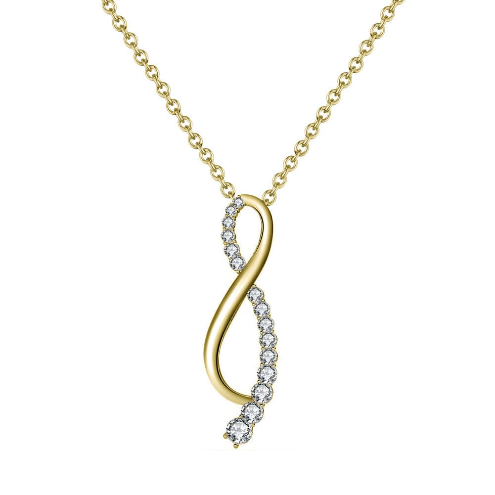Solid Gold Dainty Fine Jewelry - Moissanite Diamond  Infinity Necklace