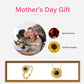 Solid  Gold Flower Necklace -  Natural Garnet Pendant