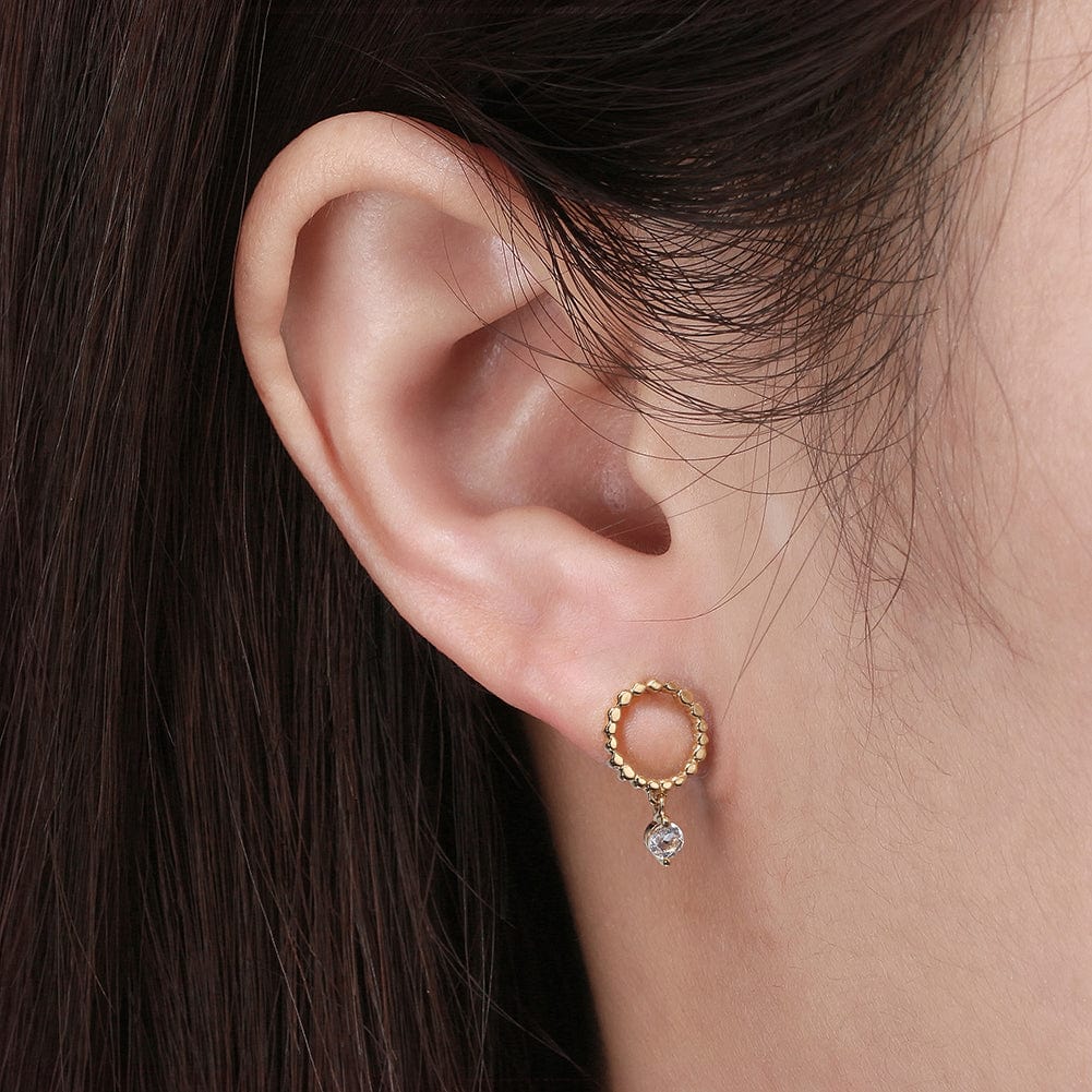 natural gold studs earrings