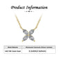 Solid Gold Leaf Clover Pendant Necklace  -  Moissanite Diamond
