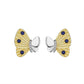 Solid Gold Natural Lapis Lazuli Aretes - Mossianite Butterfly Earrings