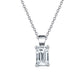 Solid Gold Radiant Necklace -Emerald Moissanite Diamond