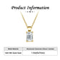 Solid Gold Radiant Necklace -Emerald Moissanite Diamond