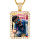 Sublimation Blanks 18K Gold Plated Mens Charms Iced Out Crystals Healing Gemstones Picture Pendant