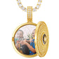 Sublimation Gold Plated Evil Eye Custom Photo Pendant Necklace Iced Out Picture Locket Pendant