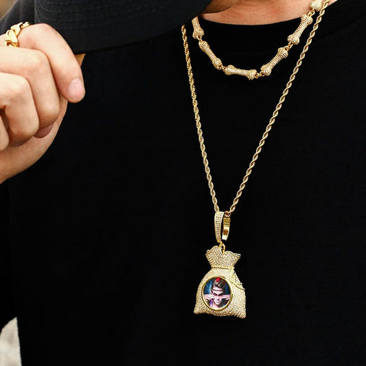 Gold Plated Sublimation Iced Out  Custom Pendant