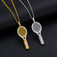 Tennis Racket Pendant- 925 Moissanite Diamond Charm Necklace