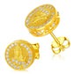 TQE0064-Gold Gold Plated Hip Hop Jewelry 925 Sterling Silver VVS Moissanite Diamond Prayer Stud Earrings
