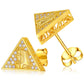 TQE0065-Gold Gold Plated Hip Hop Jewelry 925 Sterling Silver VVS Moissanite Diamond Prayer Stud Earrings