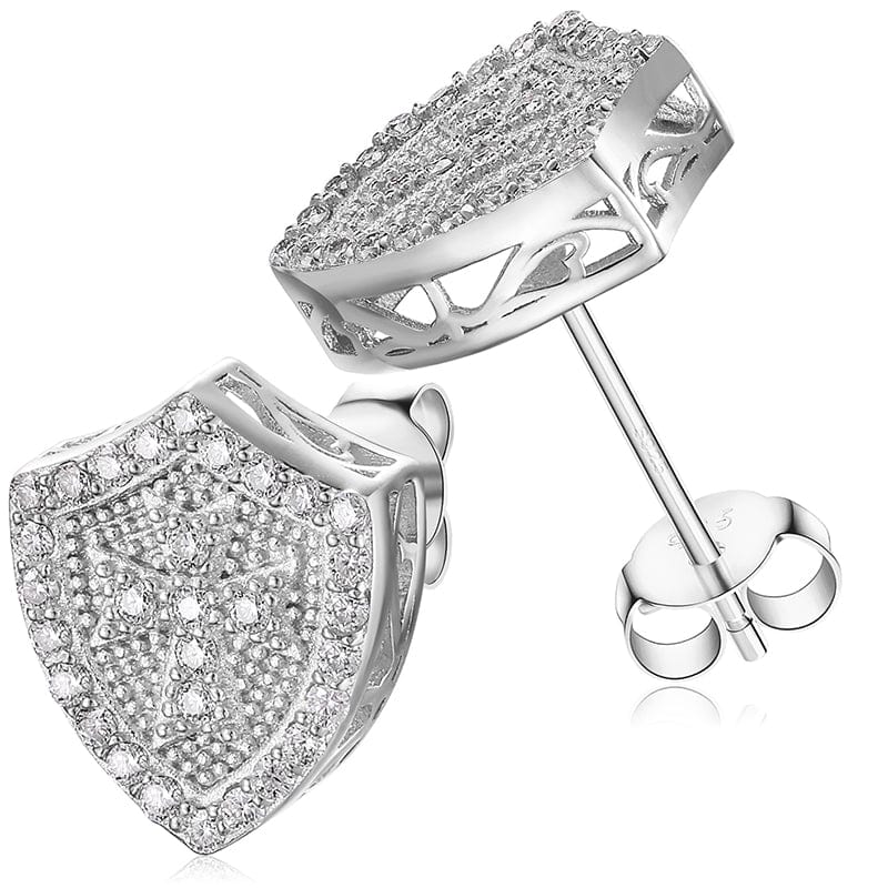 TQE0066-Silver Gold Plated Hip Hop Jewelry 925 Sterling Silver VVS Moissanite Diamond Prayer Stud Earrings