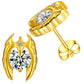 TQE0067-Gold Gold Plated Hip Hop Jewelry 925 Sterling Silver VVS Moissanite Diamond Prayer Stud Earrings