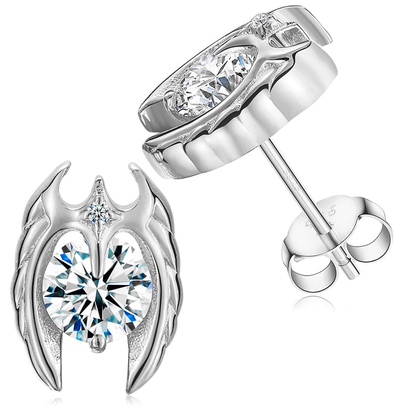 TQE0067-Silver Gold Plated Hip Hop Jewelry 925 Sterling Silver VVS Moissanite Diamond Prayer Stud Earrings