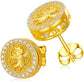 TQE0070-Gold Gold Plated Hip Hop Jewelry 925 Sterling Silver VVS Moissanite Diamond Prayer Stud Earrings
