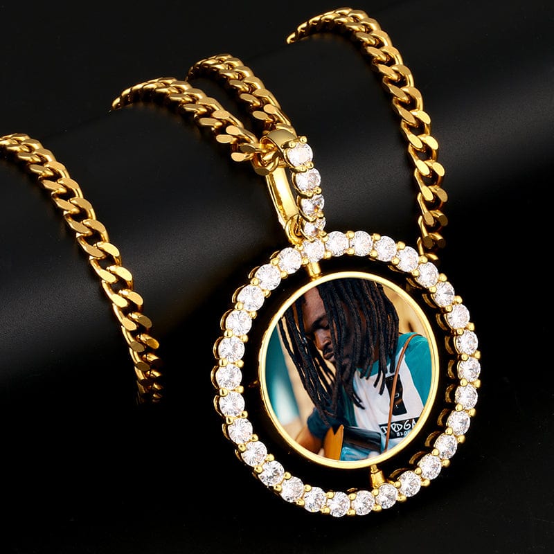 Trendy Jewelry Sublimation Lucky Charms Pendant Picture Frame Blanks Rotating Pendant