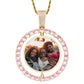Two Sides Round Shape Gold filled Jewelry Necklace Hip Hop Charms Picture Pendant