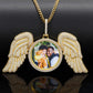 Unique Angel Wing Charms Pendant Punk Style Silver 925 Crystal Custom Photo Pendant