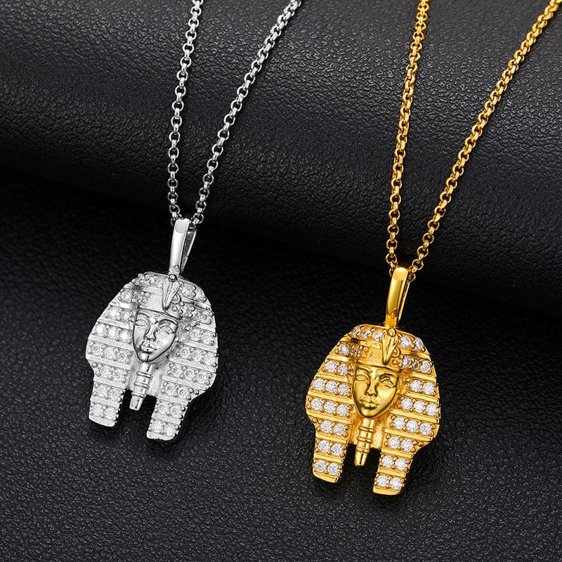 VVS Moissanite Pharaoh Pendant Necklace Hip Hop 18k Gold Plated Diamond Pendant