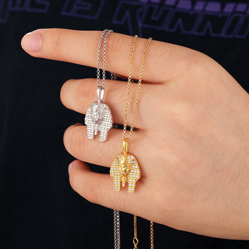 VVS Moissanite Pharaoh Pendant Necklace Hip Hop 18k Gold Plated Diamond Pendant