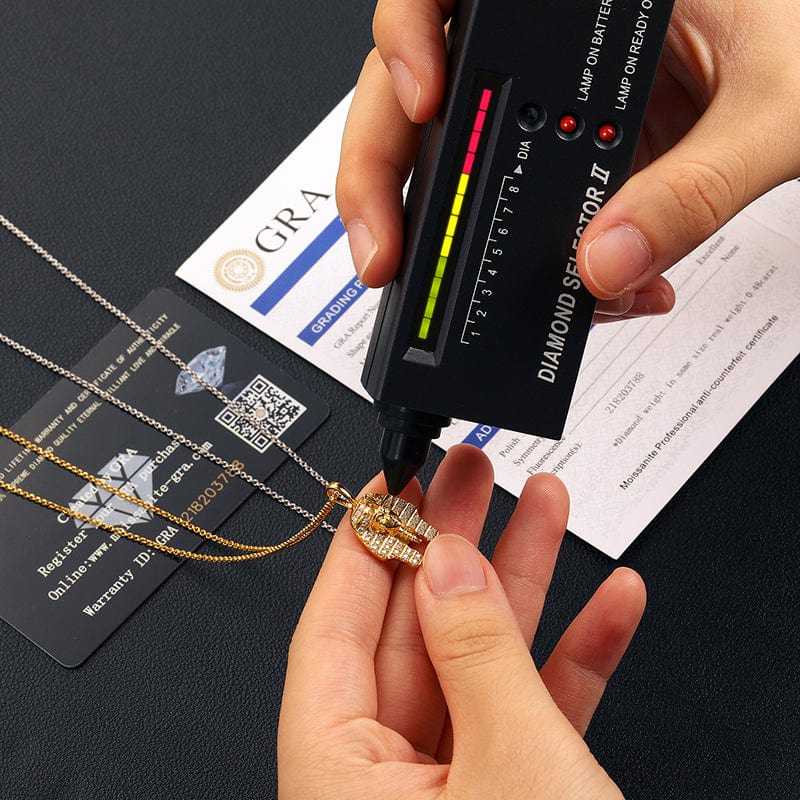 VVS Moissanite Pharaoh Pendant Necklace Hip Hop 18k Gold Plated Diamond Pendant