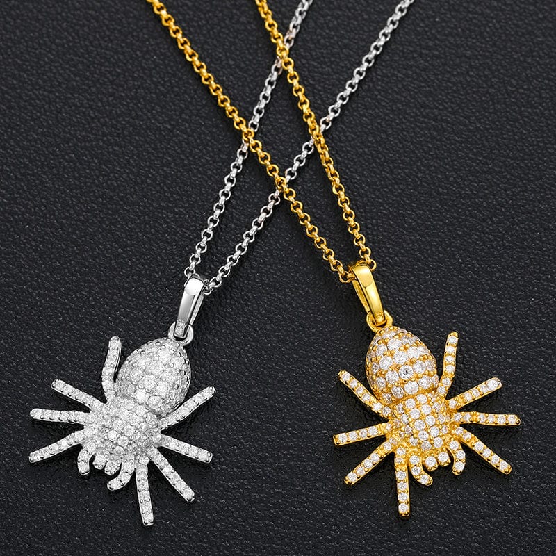 VVS Moissanite Spider Pendant Necklace 925 Sterling Silver Lab Grown Diamond Pendant