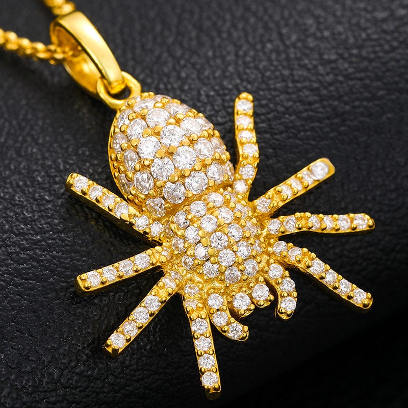 VVS Moissanite Spider Pendant Necklace 925 Sterling Silver Lab Grown Diamond Pendant