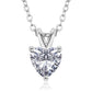 White Gold 925 Sterling Silver 1ct Heart Cut D Color VVS Moissanite Solitaire Pendant Necklace